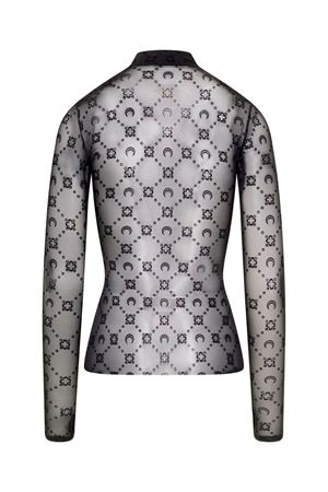 Top in maglia floccata Second Skin MARINE SERRE | WTO388ACJER0005BK99